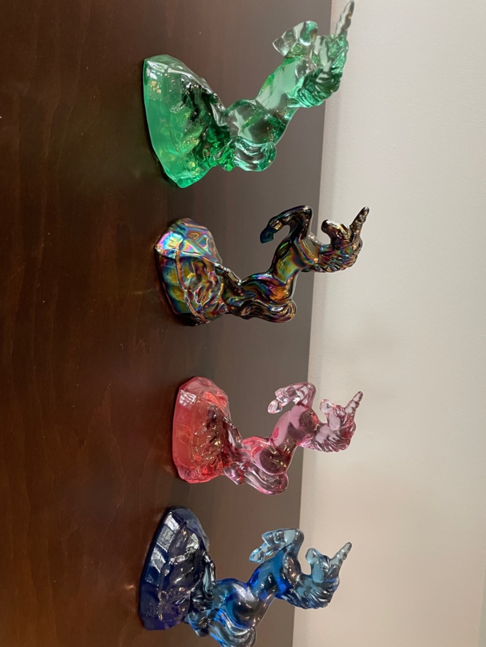 Set of Colorful Glass Unicorn Figurines